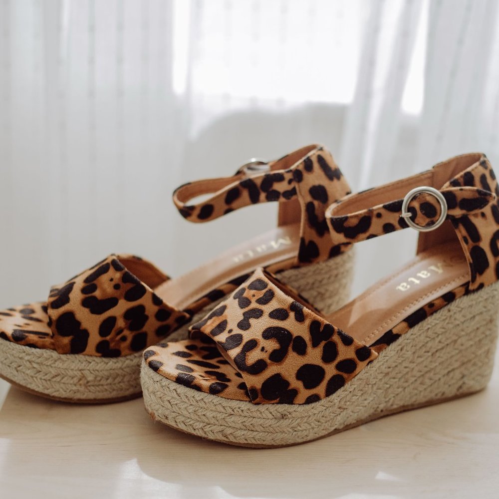Cheetah Print Wedge Sandals